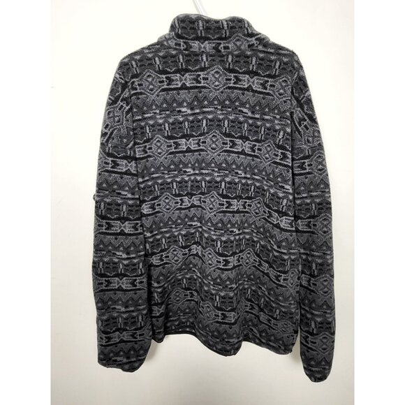 Columbia Helvetia II Fleece Pullover Half Snap Gray Black Pattern XXL - Picture 3 of 4